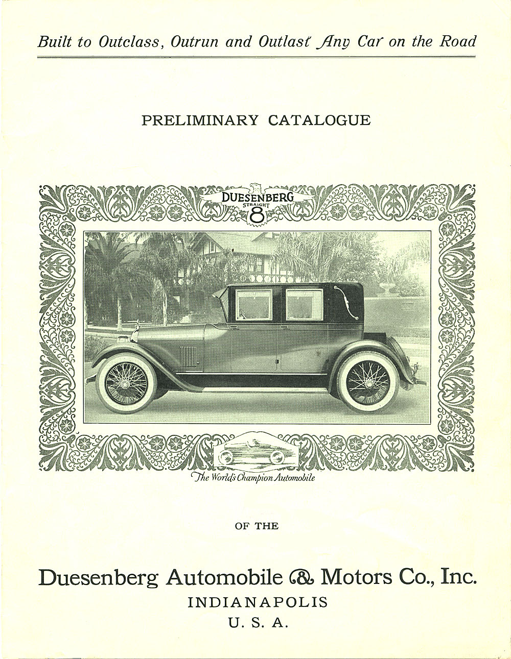 1922 Duesenberg Model A Brochure Page 5