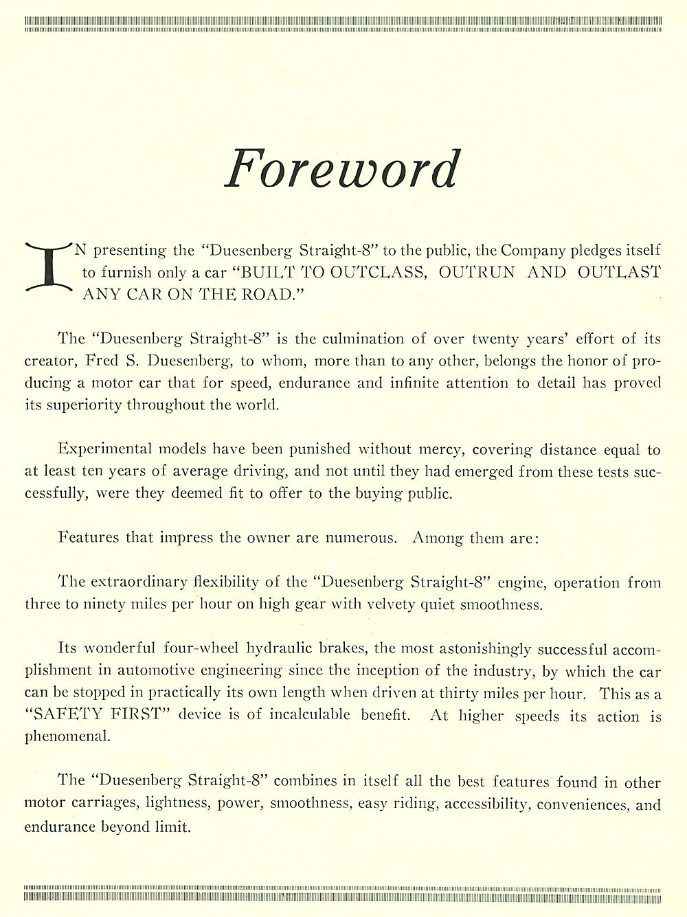1922 Duesenberg Model A Brochure Page 3