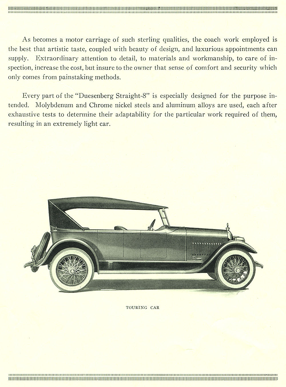 1922 Duesenberg Model A Brochure Page 2