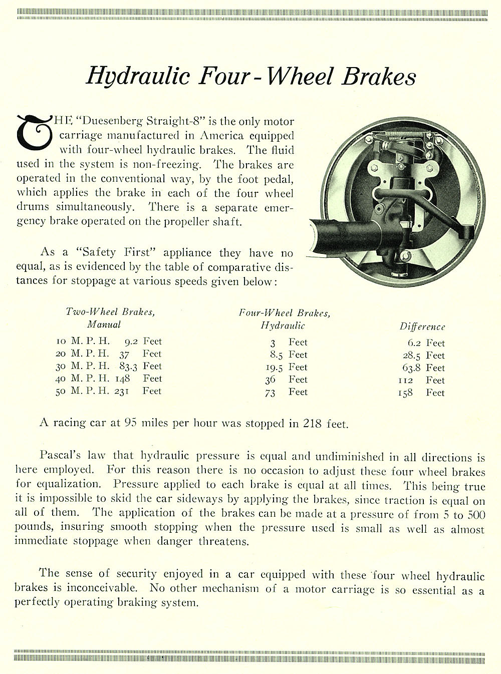 1922 Duesenberg Model A Brochure Page 1