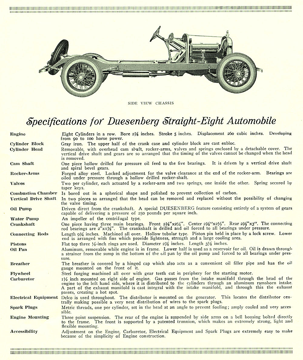 1922 Duesenberg Model A Brochure Page 6