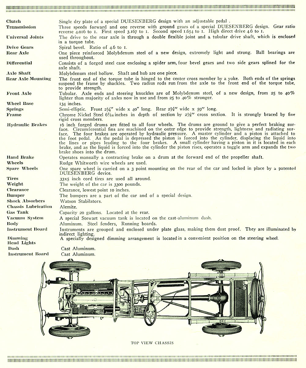 1922 Duesenberg Model A Brochure Page 7