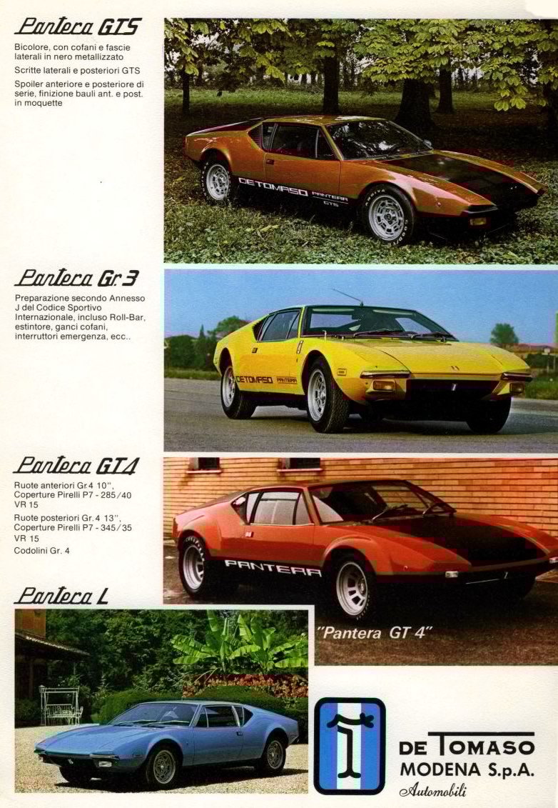 1970 De Tomaso Pantera Brochure Page 1
