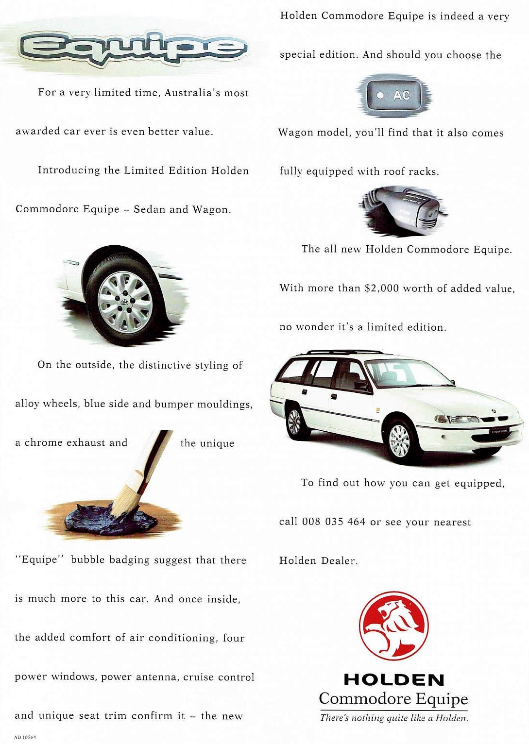 1995 Holden VR Commodore Series II Equipe Brochure Page 1