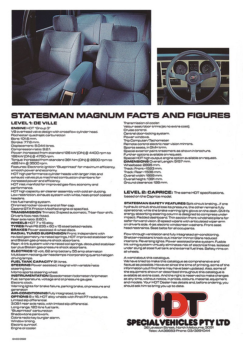 HDT Statesman Magnum Brochure Page 4