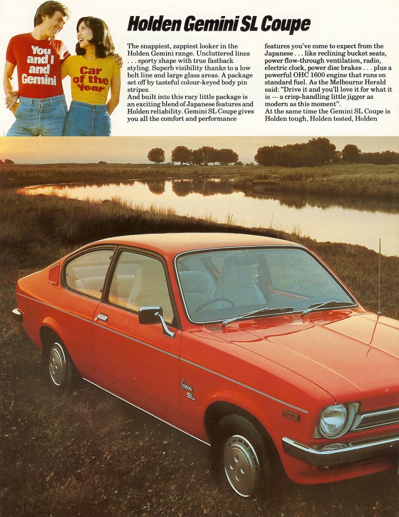 Holden Gemini TX Brochure Page 1