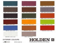 HQ Holden Colour Chart