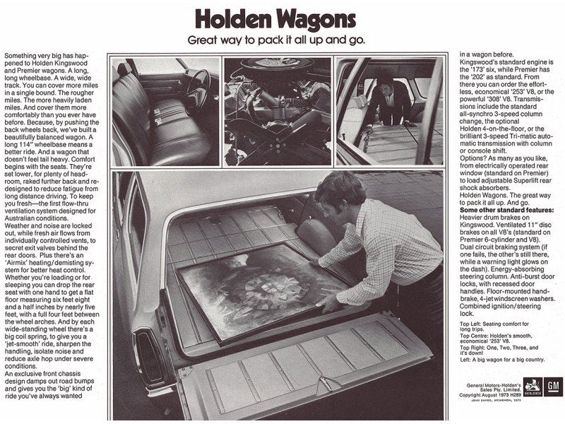 Holden HQ Wagon Brochure Page 1