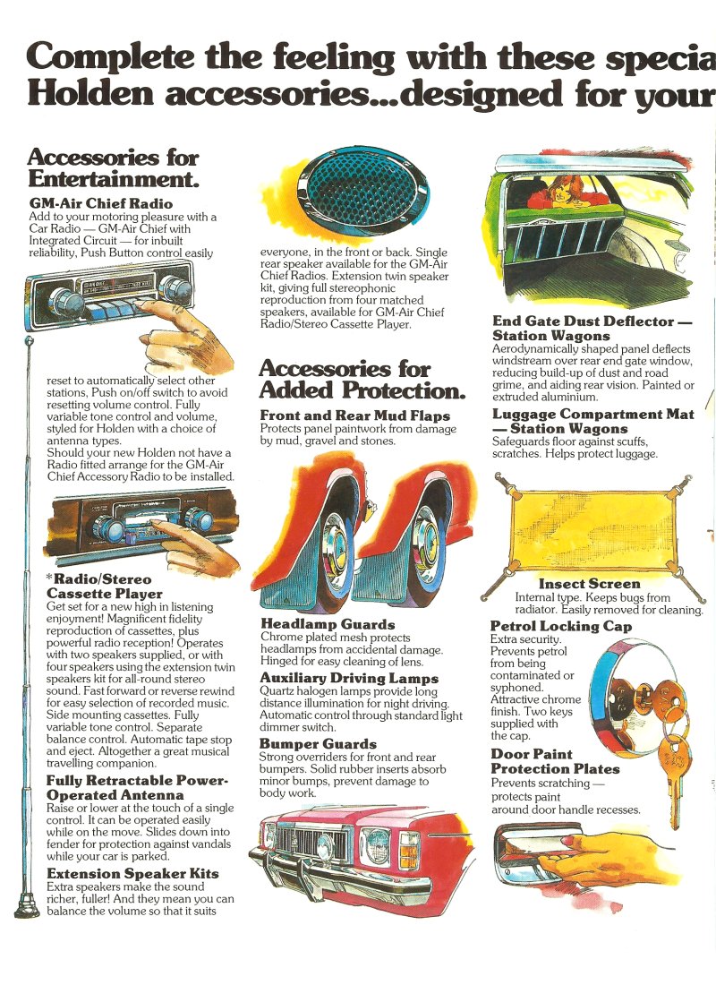 Holden HX Accessories Brochure Page 4