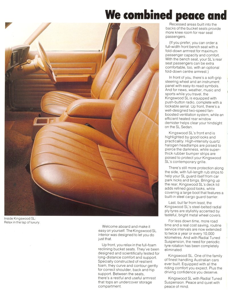 Holden HZ Kingswood SL Brochure Page 5