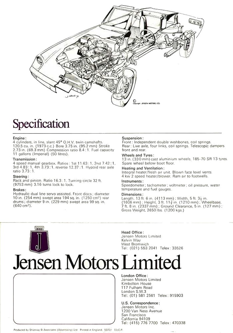 Jensen-Healey Brochure Page 1