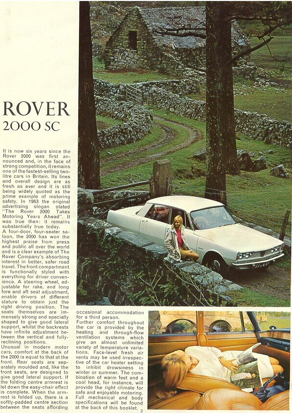 Rover P5 / P6 / 2000/ 3500 V8 Brochure Page 3