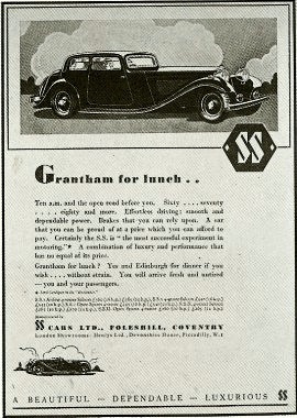 1934 SS 10HP, 12HP, 16HP, 20HP Tourer and Saloon