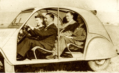 Simple seating in the four-seat accomodation of the 1949 Citroen