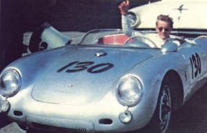 James Dean in his Porsche Speedster