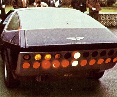 The rear tail light treatment of the Ogle Design Aston Martin Sotheby Special