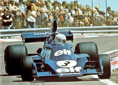 Jody Scheckter trying hard with Tvrrell 007 at Jarama during the 1974 Spanish GP