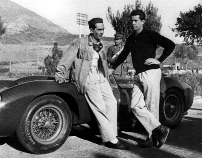 Luigi Musso and Olivier Gendebien winner with his Ferrari 250 TR, circa 1958
