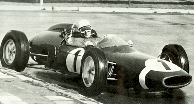 Stirling Moss driving Rob Walker's Lotus 24 during 1962