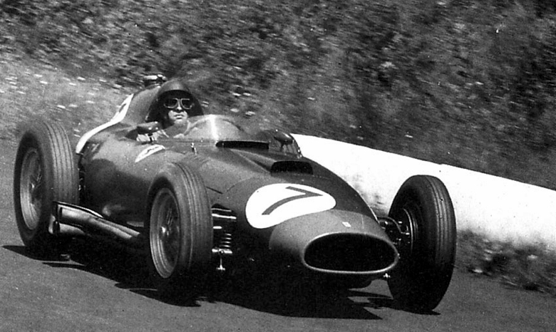 Peter Collins, pictured in his Ferrari at the Nurburgring