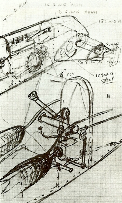 Issigonis sketches for the planned 1933 Lightweight Special