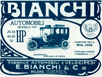 In 1907, Bianchi were producing several models with interchangeable parts