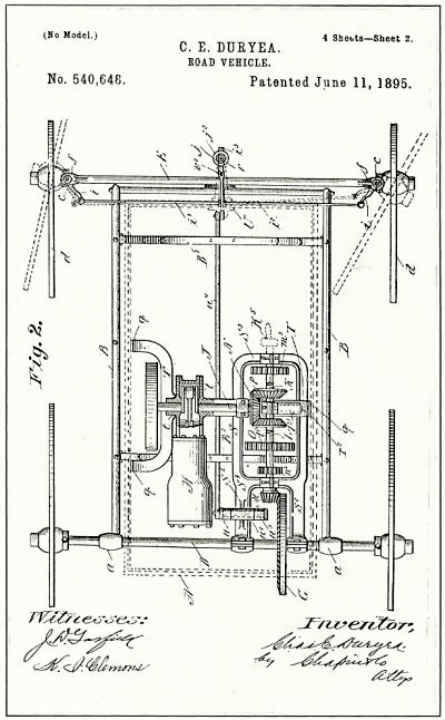 Charles Duryea Patent for the 1st American Car