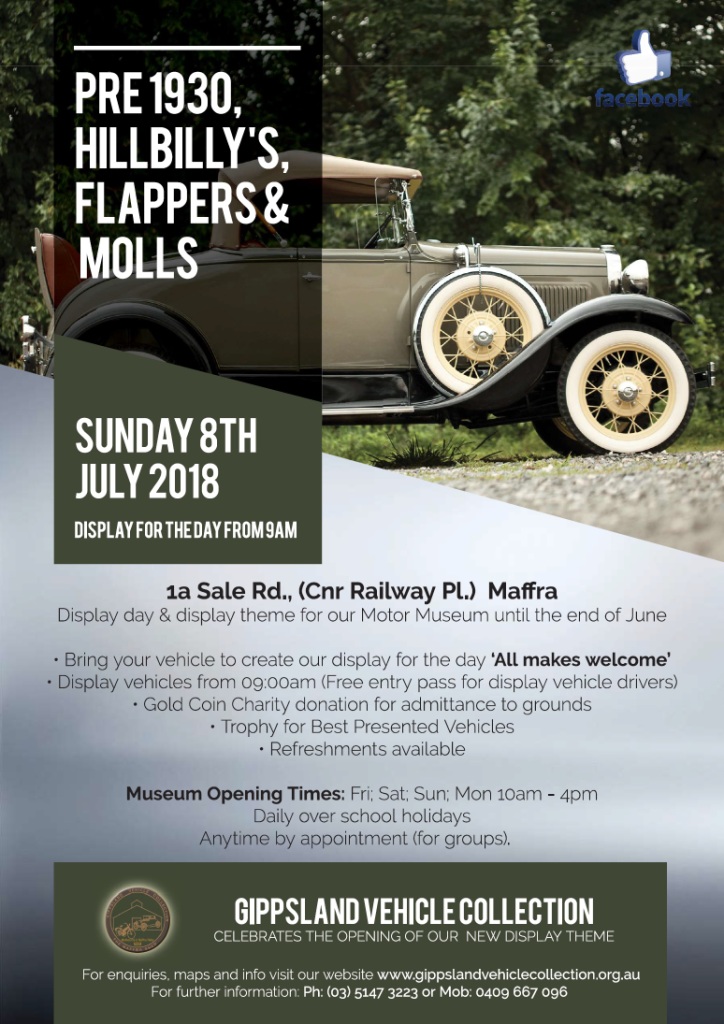 Gippsland Vehicle Collection - New Display Theme Pre 1930, Hillbillies, Flappers & Molls [VIC]