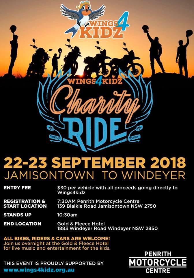 Penrith Motorcycle Centre’s Wings4Kidz Charity Ride [NSW]