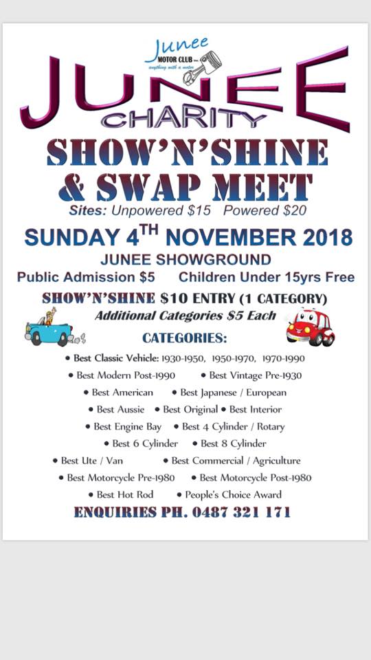 Junee Charity Show N Shine and Swap Meet [NSW]