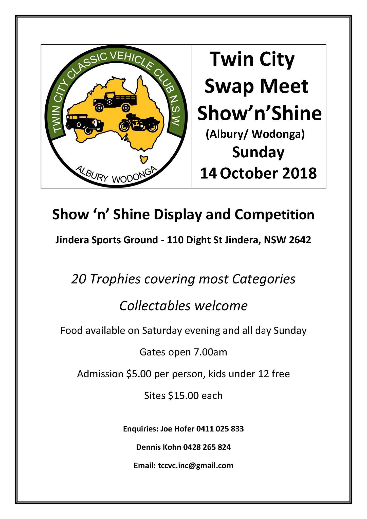 Twin City Classic Vehicle Club Swap Meet and Show and Shine [NSW]