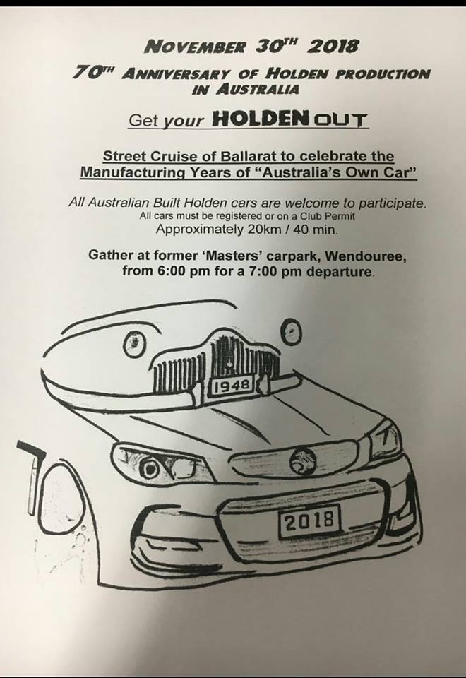 70th Anniversary of Holden Production in Australia Cruise [VIC]