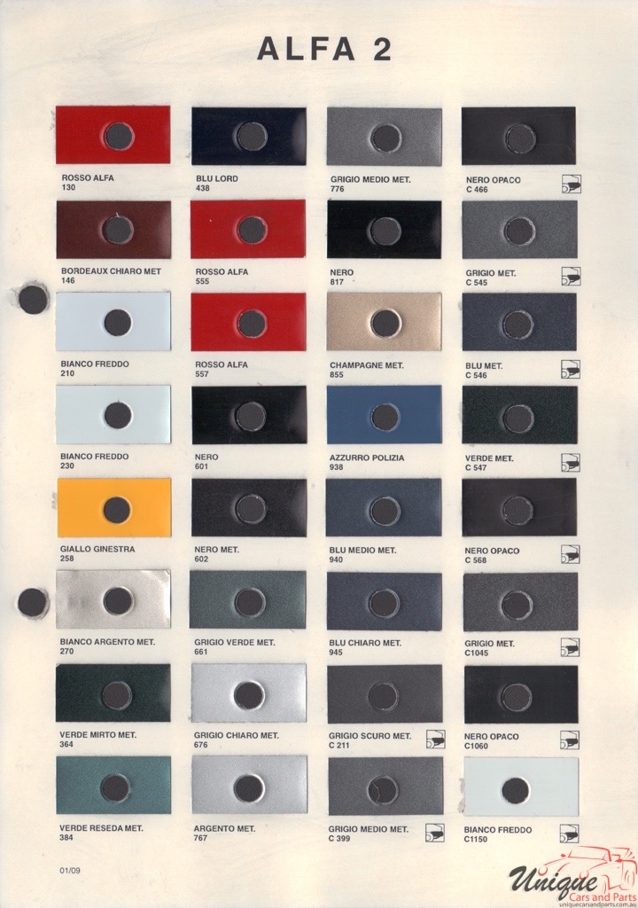 alfa romeo paint chart color reference alfa romeo colours chart