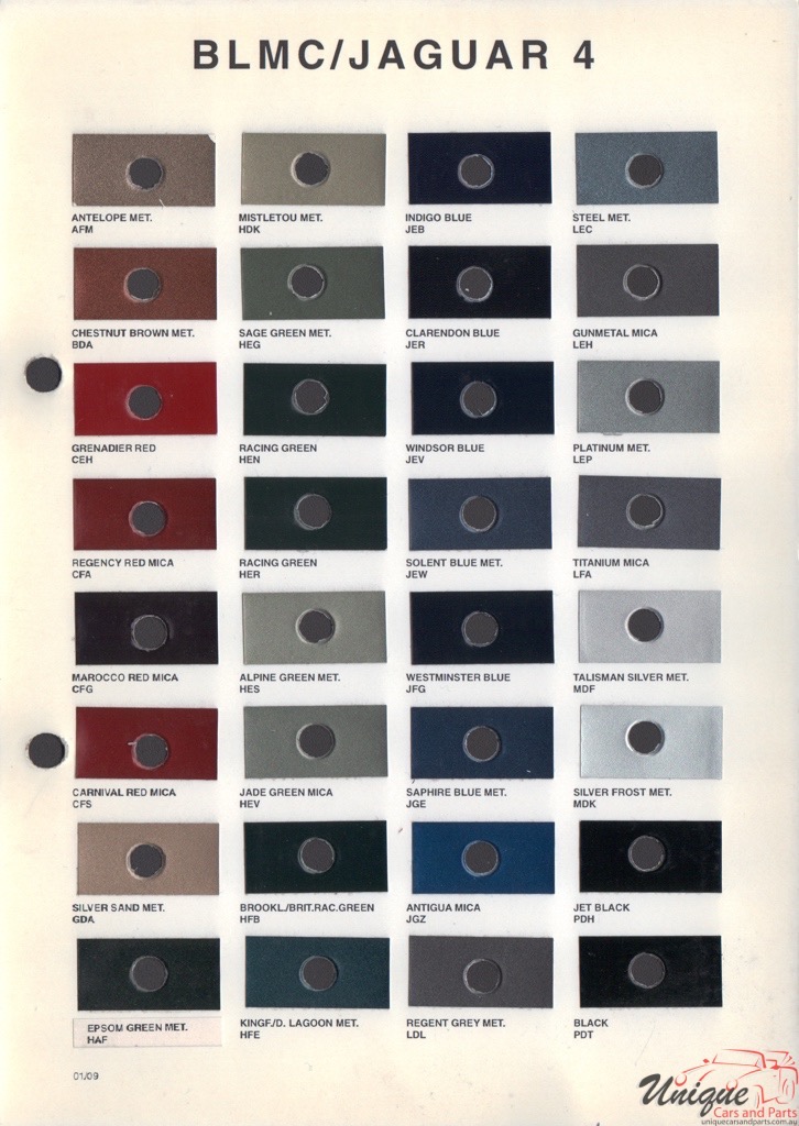 British Leyland Colour Chart
