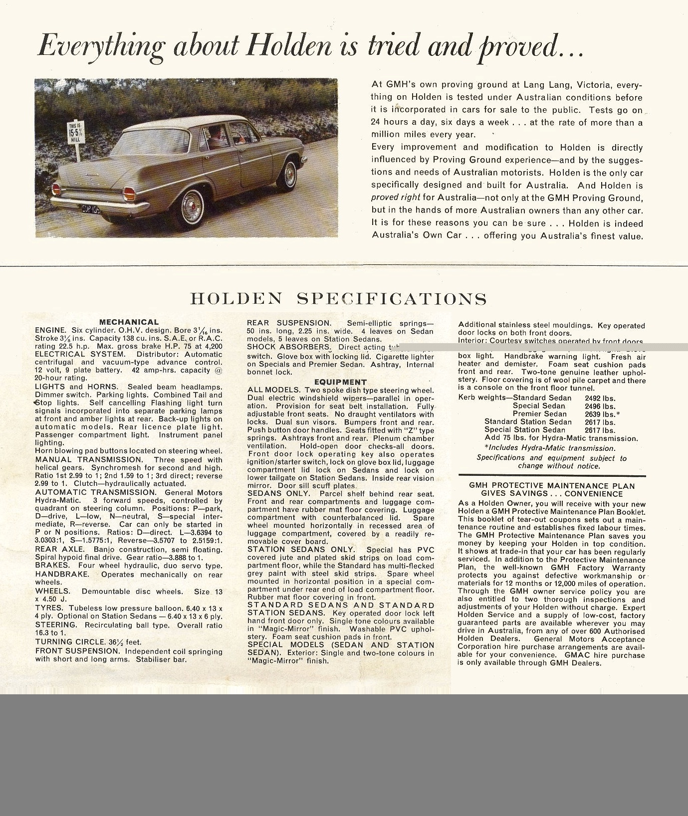 1963 Holden EJ Brochure Page 1