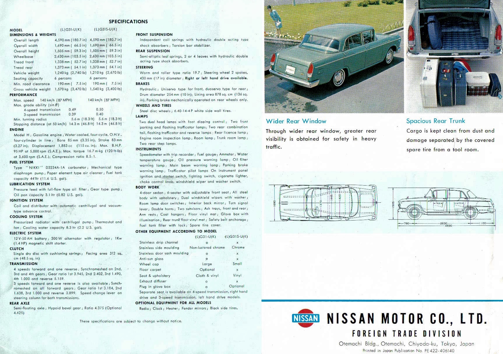 1964 Nissan Cedric Brochure Page 4