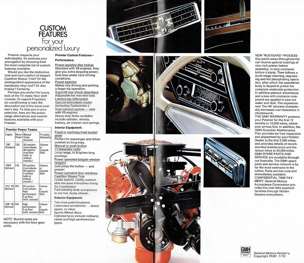 1970 HG Holden Premier Brochure Page 1