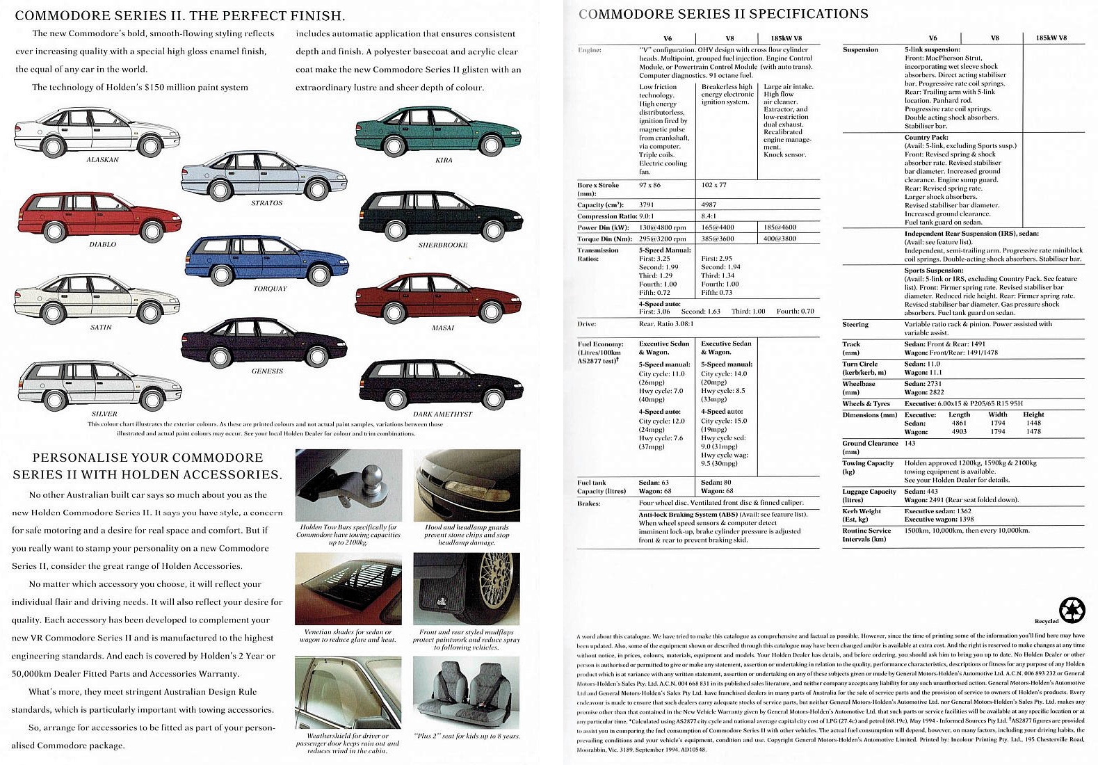 1994 Holden VR Commodore Brochure Page 4