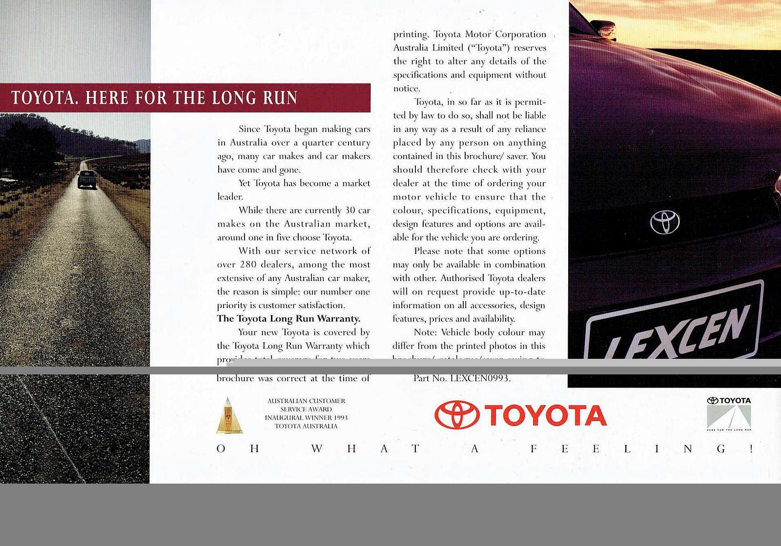 1994 Toyota Lexcen Brochure Page 3
