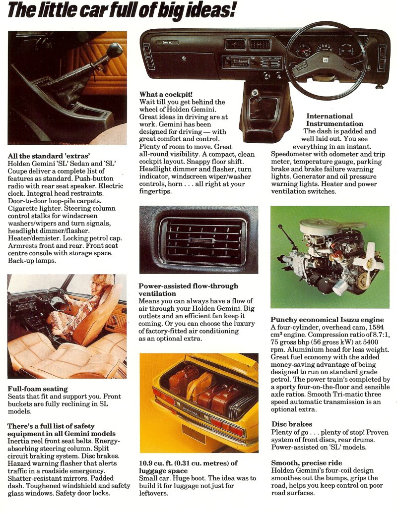 Holden Gemini TX Brochure Page 5