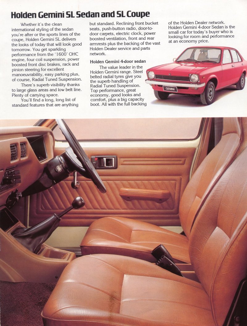 Holden Gemini TD Brochure Page 9