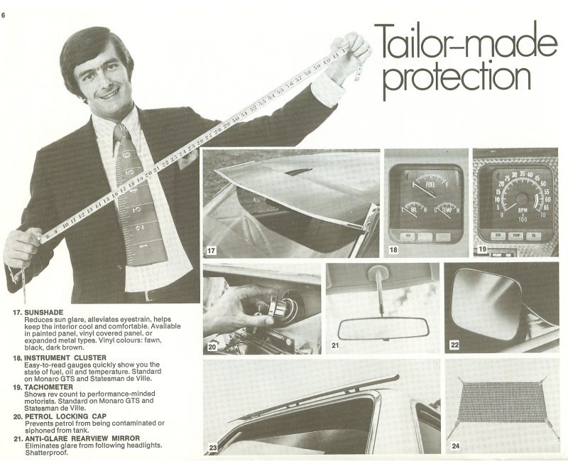 Holden HQ Accessories Brochure Page 1