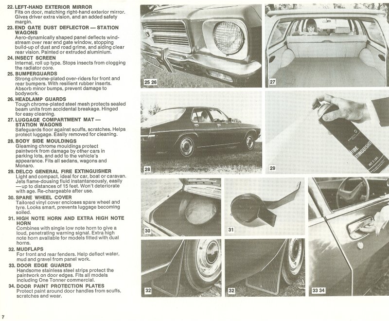Holden HQ Accessories Brochure Page 6