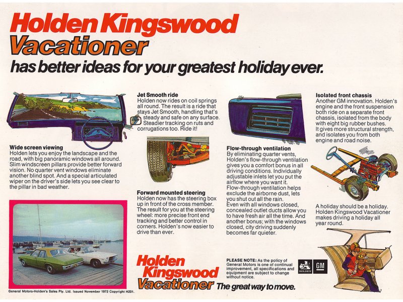 Holden HQ Kingswood Vacationer Brochure Page 3