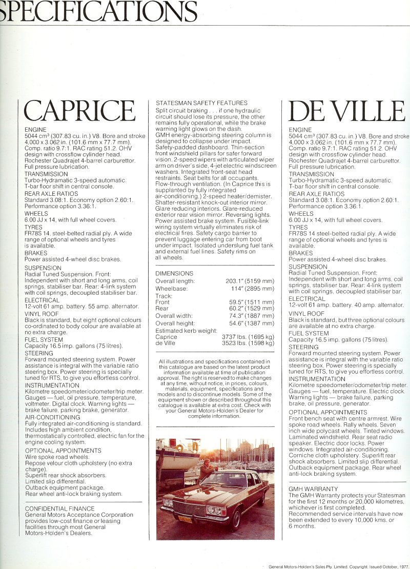 HZ Statesman Caprice and DeVille Brochure Page 13