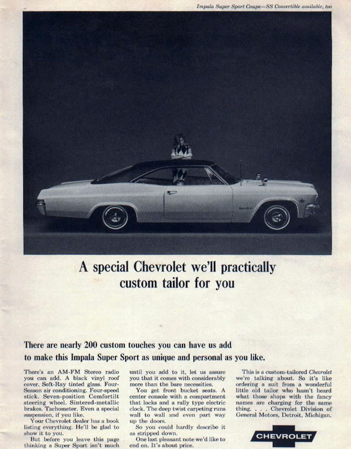Vintage 1965 Chevrolet 2-Page Print Ad