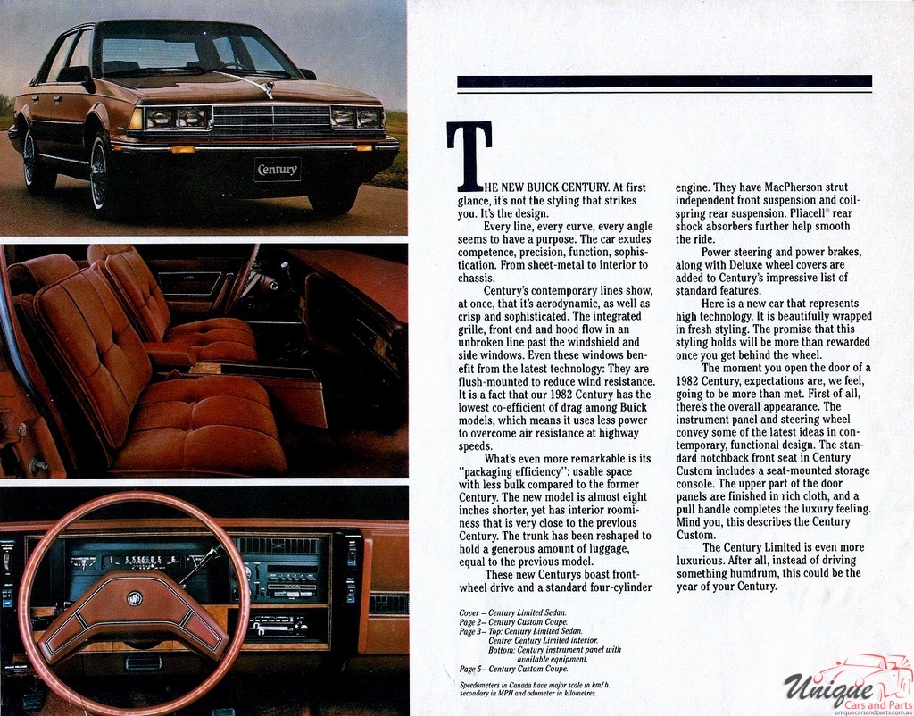 Buick Century prospectus 1982 Amérique