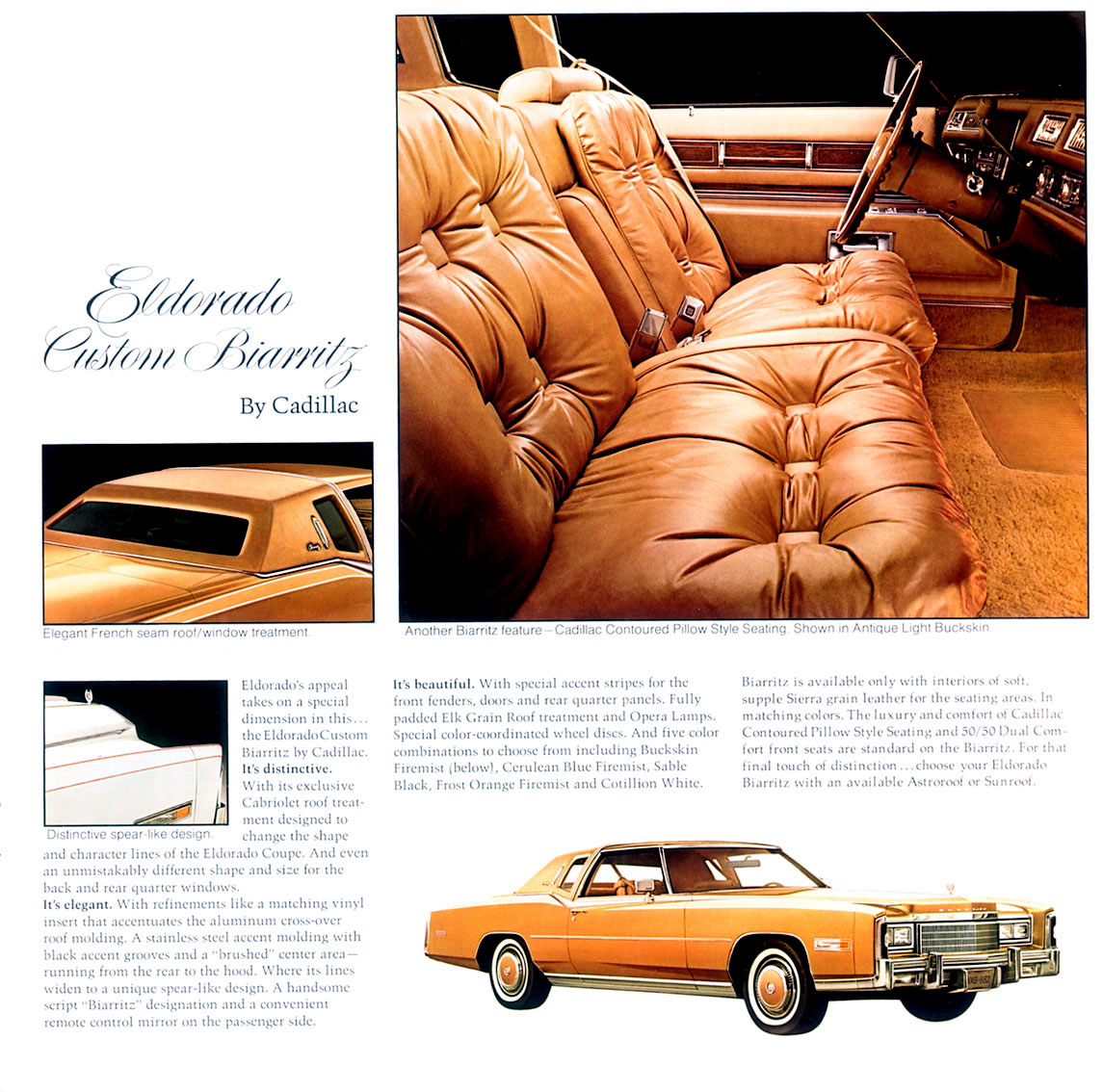 1977 Cadillac Eldorado and Biarritz 12-page Original Car Sales Brochure Catalog 