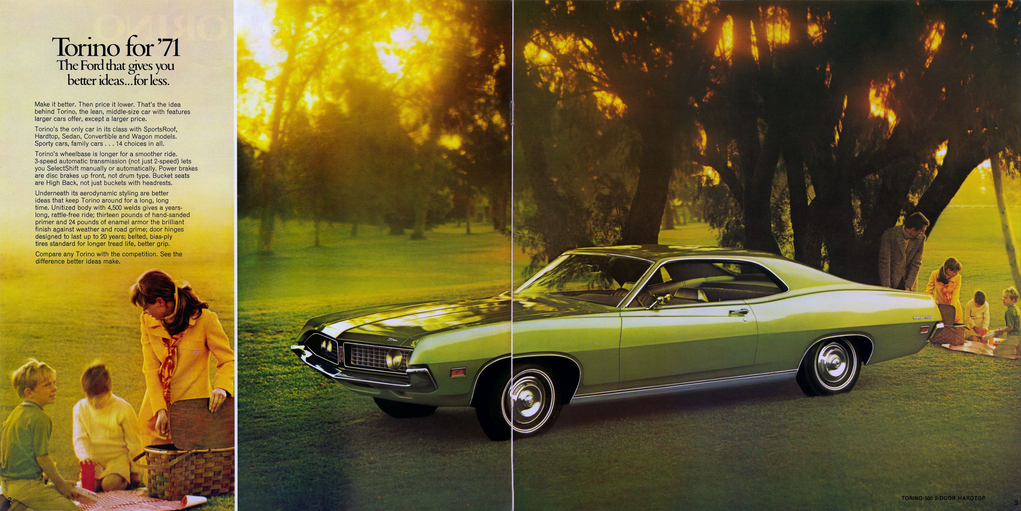 1971 Ford Torino Sales Brochure Literature Dealer Advertisement Options Features 