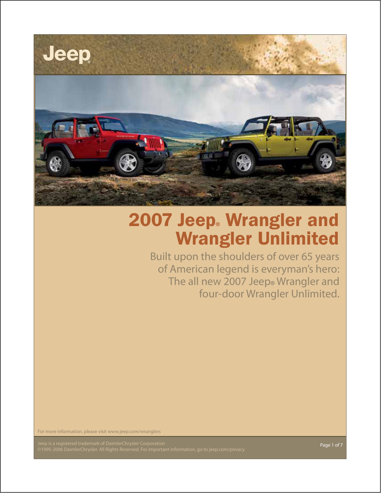 Jeep Wrangler Brochures